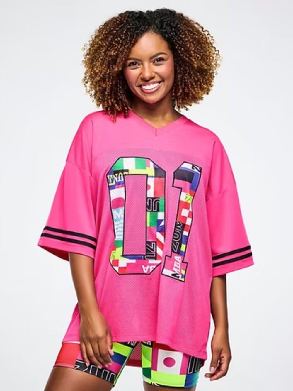 Zumba Wear Zumba Worldwide Oversized Mesh Pink Top XL/XXL